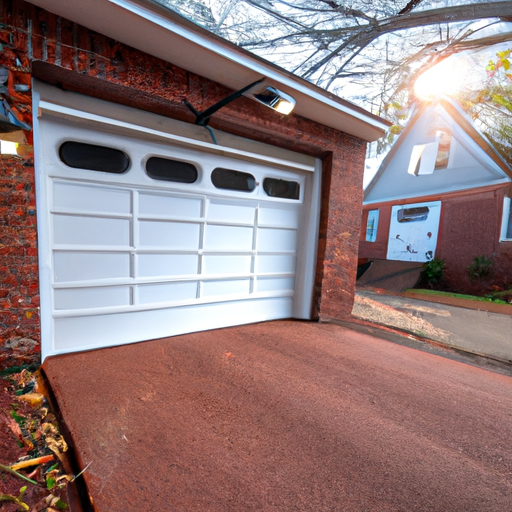 Suburban Ridgewood NJ home with an insulated garage door and modern opener, early morning light, no people.